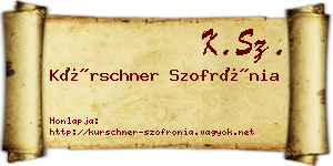 Kürschner Szofrónia névjegykártya